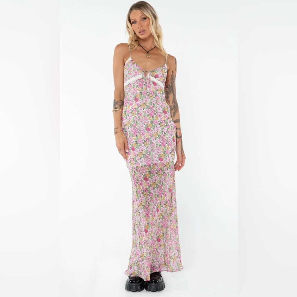 Princess Polly Size 0 Women's Teen Girl Floral Pink Emily Maxi Summer Dress
